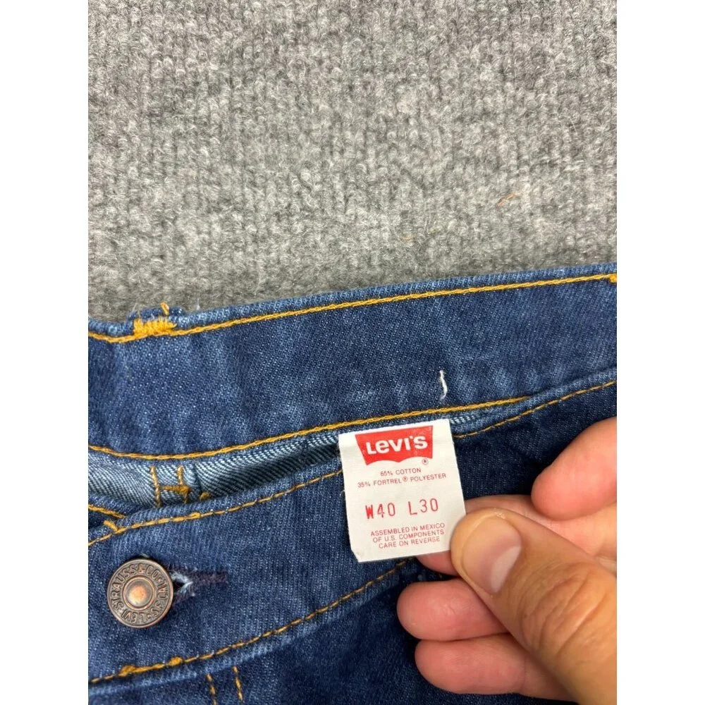 Vintage Levi's 841 Orange Tab Jeans Men's W40 x L30‎ Dark Blue 70s Work Pant